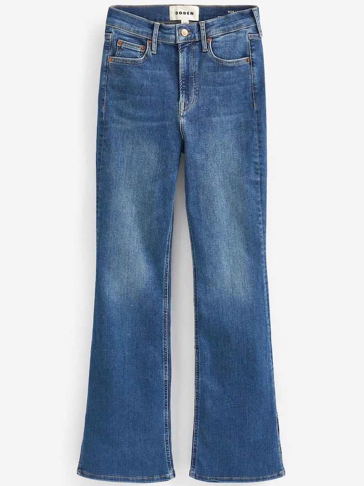 Boden Blue High Rise Split Flare Jeans - Image 6 of 6