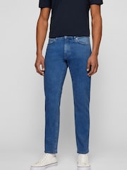 BOSS Light Blue Maine Straight Fit Stretch Jeans - Image 1 of 5