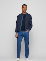 BOSS Light Blue Maine Straight Fit Stretch Jeans - Image 3 of 5