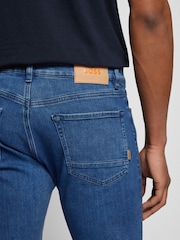 BOSS Light Blue Maine Straight Fit Stretch Jeans - Image 4 of 5