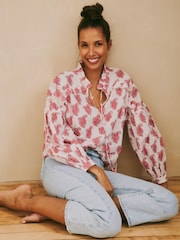 Ophelia and Indigo White/Pink Blouse - Image 1 of 5