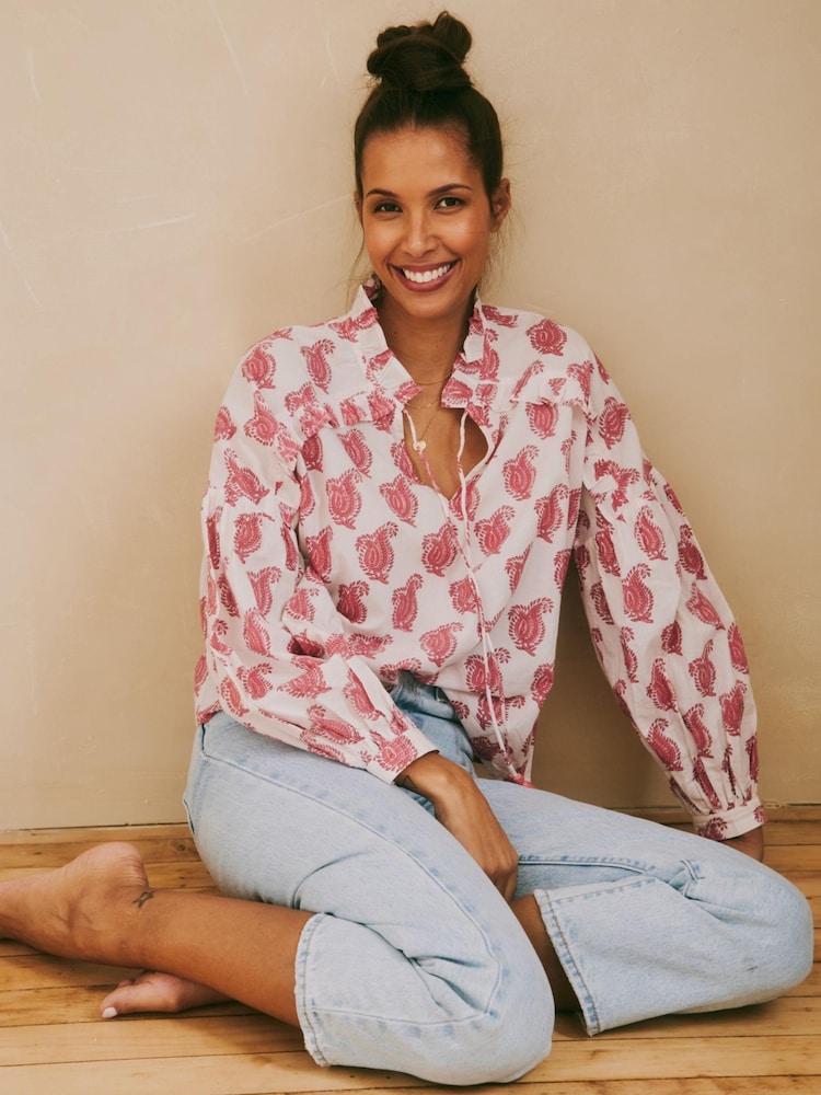 Ophelia and Indigo White/Pink Blouse - Image 1 of 5