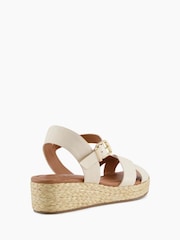 Dune London White Standard Fit Linnie Cross-Strap Flatform Sandals - Image 4 of 6