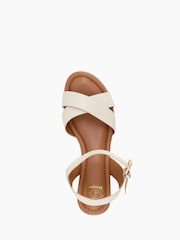 Dune London White Standard Fit Linnie Cross-Strap Flatform Sandals - Image 6 of 6
