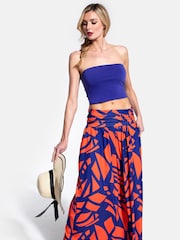 Hot Squash Womens Red Roll Top Maxi Skirt - Image 1 of 4