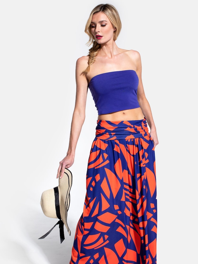 Hot Squash Womens Red Roll Top Maxi Skirt - Image 1 of 4