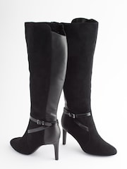 Zwart - Forever Comfort® - Kniehoge laarzen met gesp en hak - Image 3 of 6