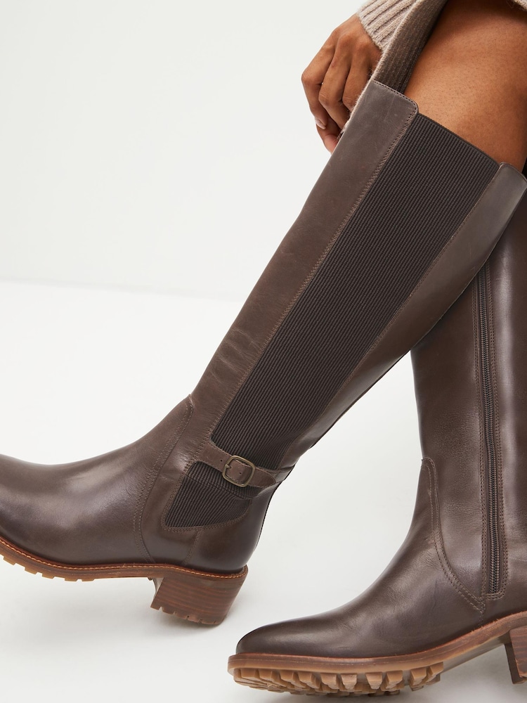 Schokoladenbraun - Forever Comfort® Kniehohe Chelsea-Stiefel - Bild 2 von 10