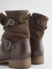 Brown Extra Wide Fit Forever Comfort® Leather Slouch Ankle Boots - Image 2 of 3