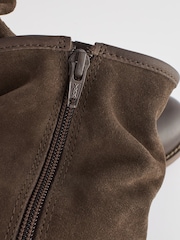 Brown Extra Wide Fit Forever Comfort® Leather Slouch Ankle Boots - Image 3 of 3