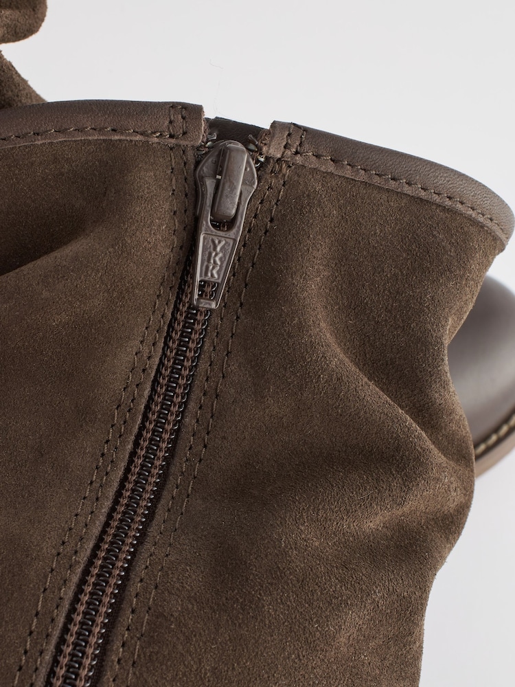 Brown Extra Wide Fit Forever Comfort® Leather Slouch Ankle Boots - Image 3 of 3