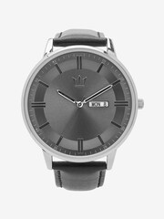 Black/Pewter Classic Signature Watch With Leather Strap - Image 2 of 4
