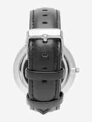 Black/Pewter Classic Signature Watch With Leather Strap - Image 3 of 4