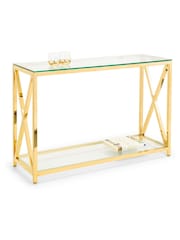Julian Bowen Gold Miami Console Table - Image 2 of 5