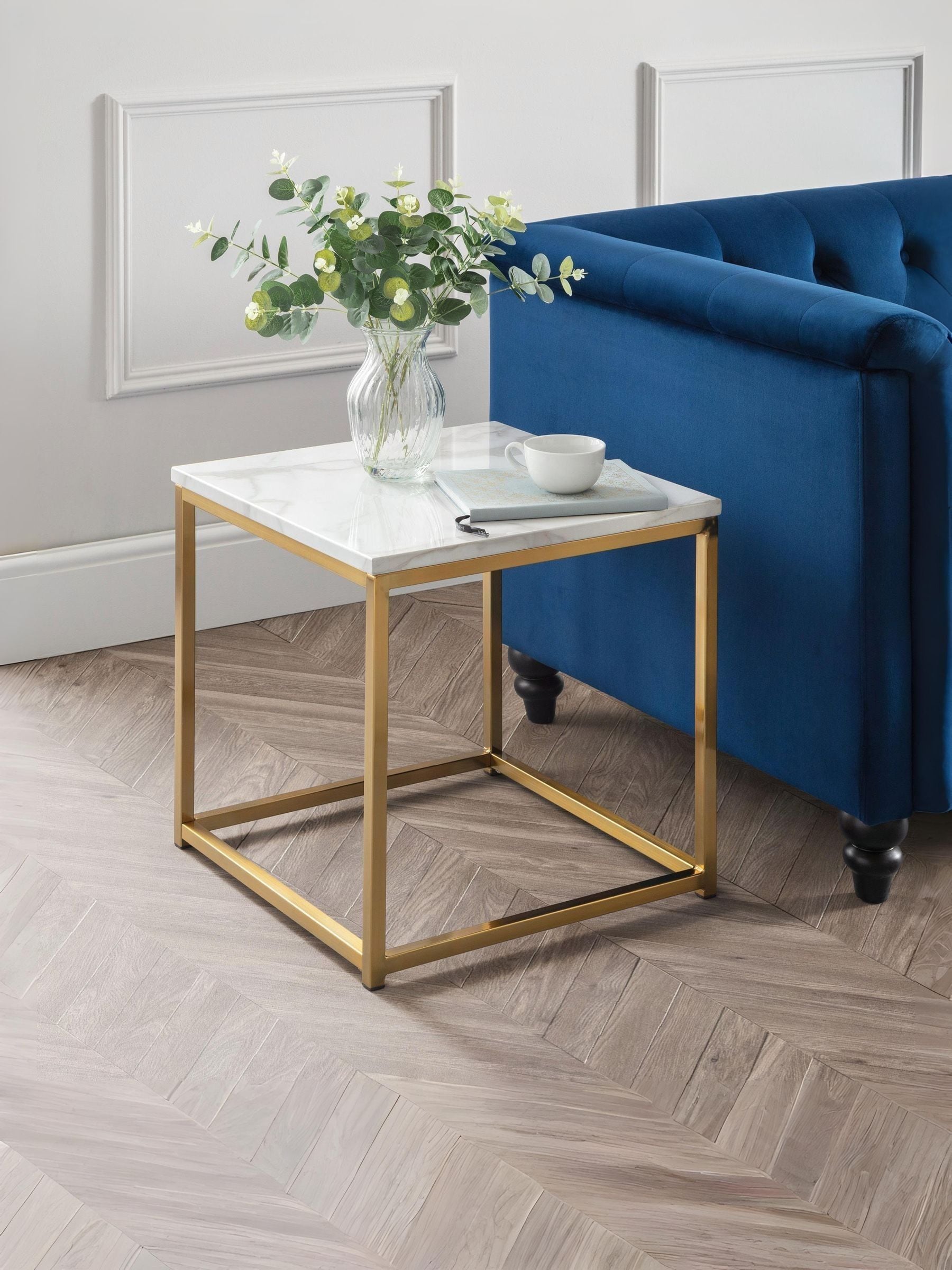 Scala Lamp Table White Marble & Gold - Julian Bowen  | TJ Hughes - Image 6