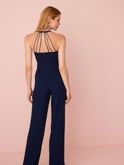 Navy Blue Back Detail Jumpsuit - Image 3 of 5