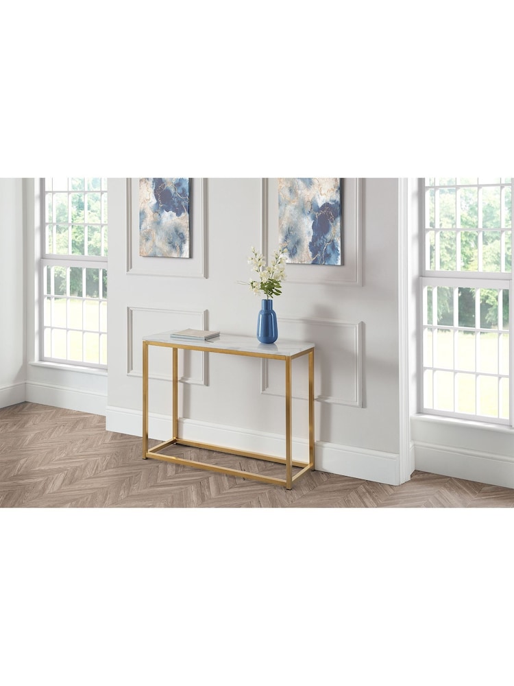 Julian Bowen Gold Scala Console Table - Image 1 of 2