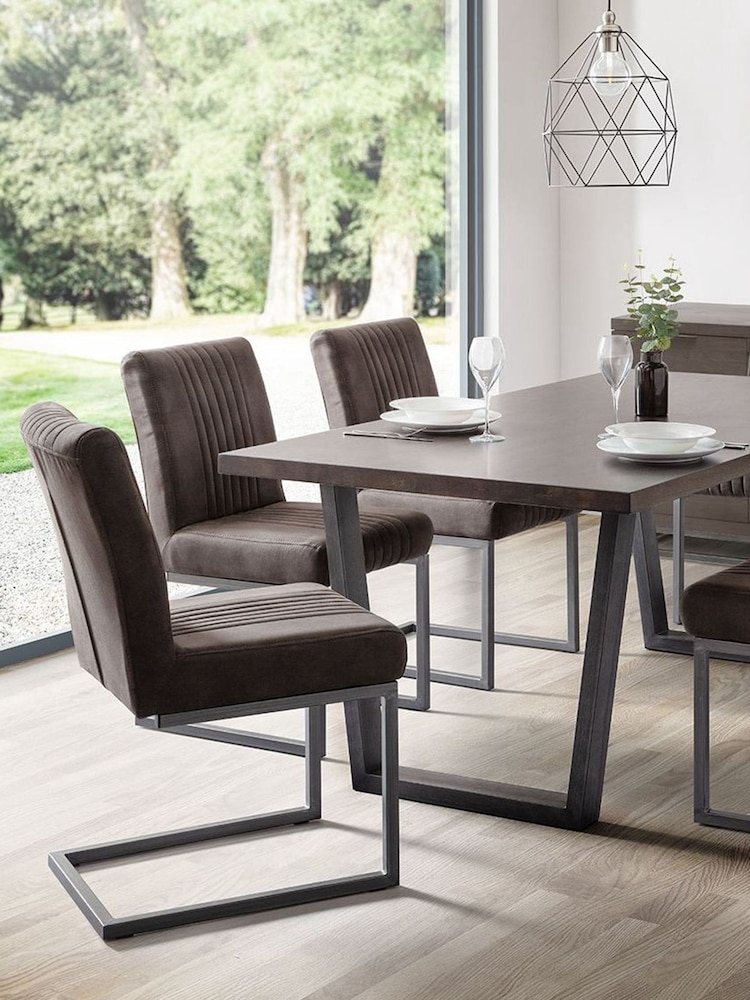 Julian Bowen Set of 2 Charcoal Grey Brooklyn Dining Chairs - Image 1 of 2