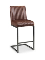 Julian Bowen Set of 2 Brown Brooklyn Brown Bar Stools - Image 2 of 4