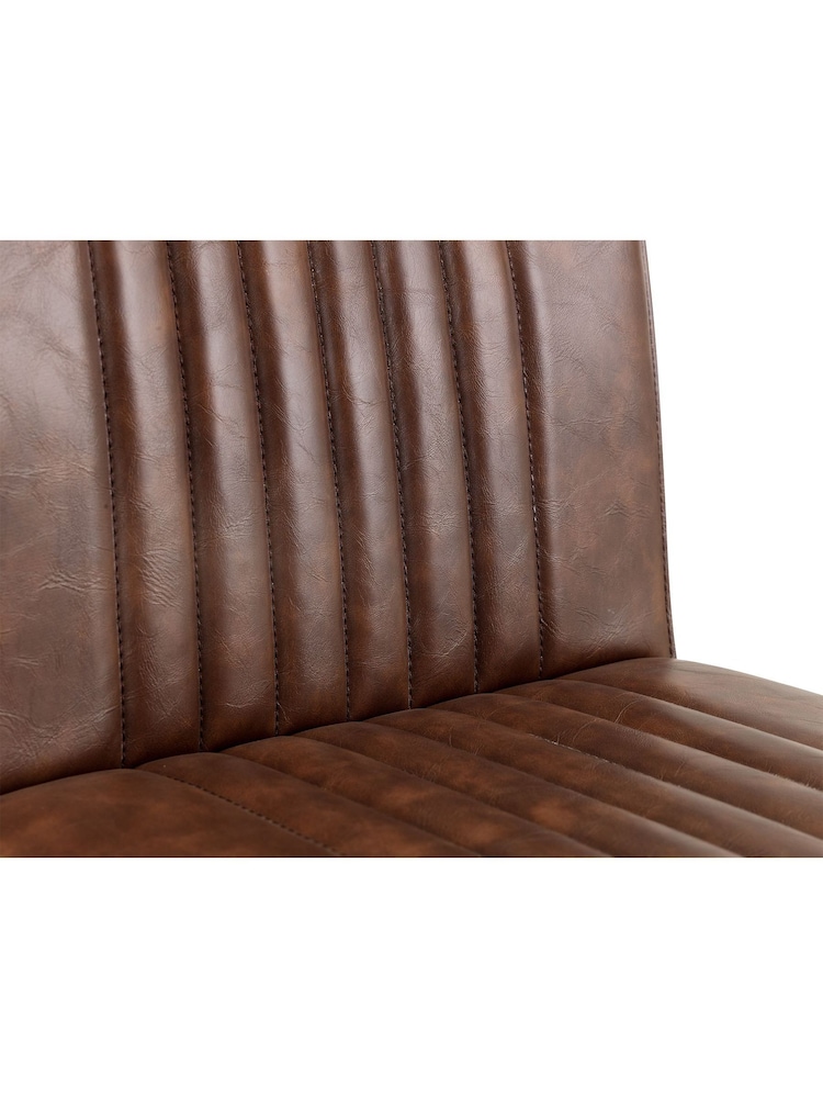Julian Bowen Set of 2 Brown Brooklyn Brown Bar Stools - Image 4 of 4