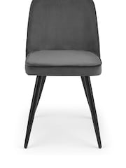 Julian Bowen Set of 2 Grey Burgess Dining Chairs - Image 2 of 4