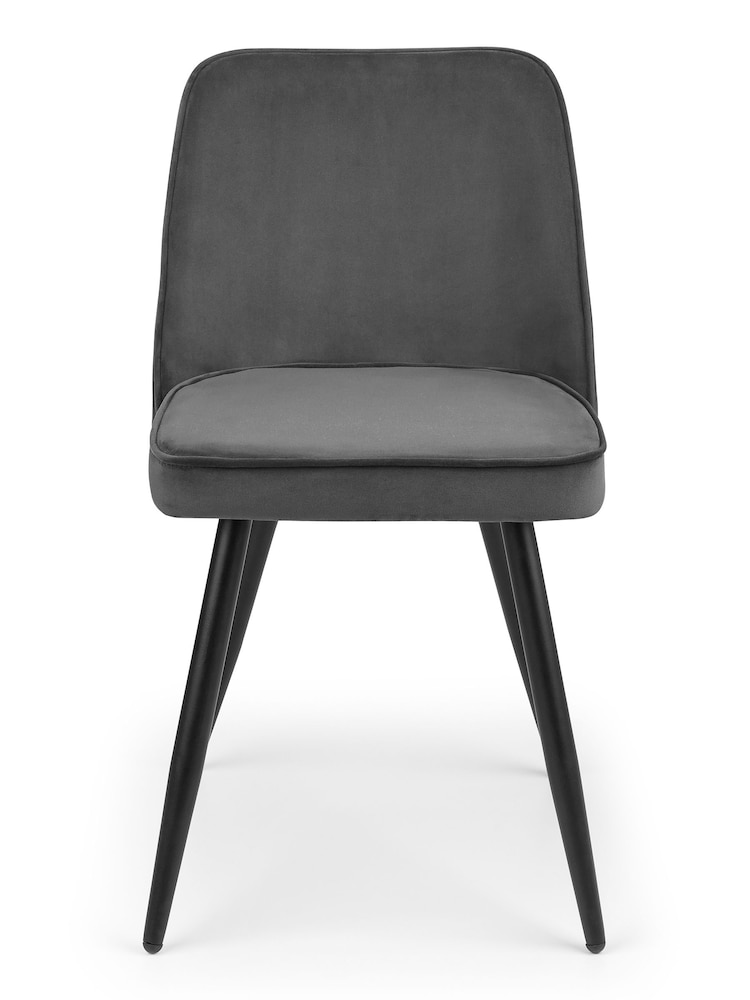 Julian Bowen Set of 2 Grey Burgess Dining Chairs - Image 2 of 4