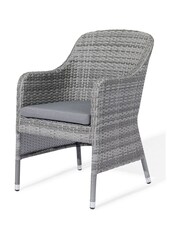 Maze Grey Outdoor Santorini 4 Seat Round Dining Set - Image 3 of 4
