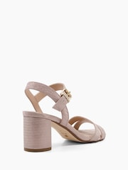Dune London Gold Chrome Standard Fit Merisa Block Heel Sandals - Image 4 of 5