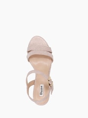 Dune London Gold Chrome Standard Fit Merisa Block Heel Sandals - Image 5 of 5