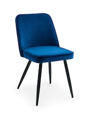 Julian Bowen Set of 2 Blue Burgess Dining Chairs - Image 1 of 4