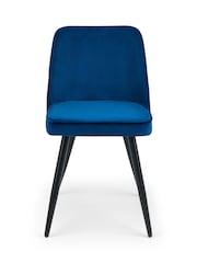Julian Bowen Set of 2 Blue Burgess Dining Chairs - Image 2 of 4