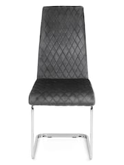 Julian Bowen Set of 4 Grey Calabria Velvet Cantilever Chairs - Image 3 of 4