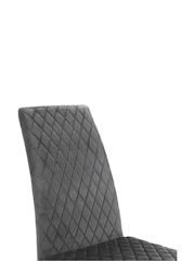 Julian Bowen Set of 4 Grey Calabria Velvet Cantilever Chairs - Image 4 of 4