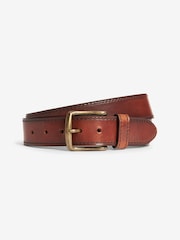 Tan Brown Stitch Detail Belt - Image 2 of 3