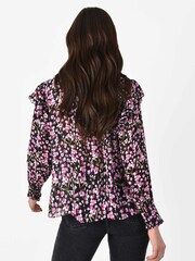 Ro&Zo Black Blush Floral Tie Neck Top - Image 2 of 5