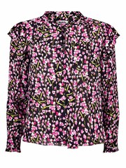 Ro&Zo Black Blush Floral Tie Neck Top - Image 5 of 5
