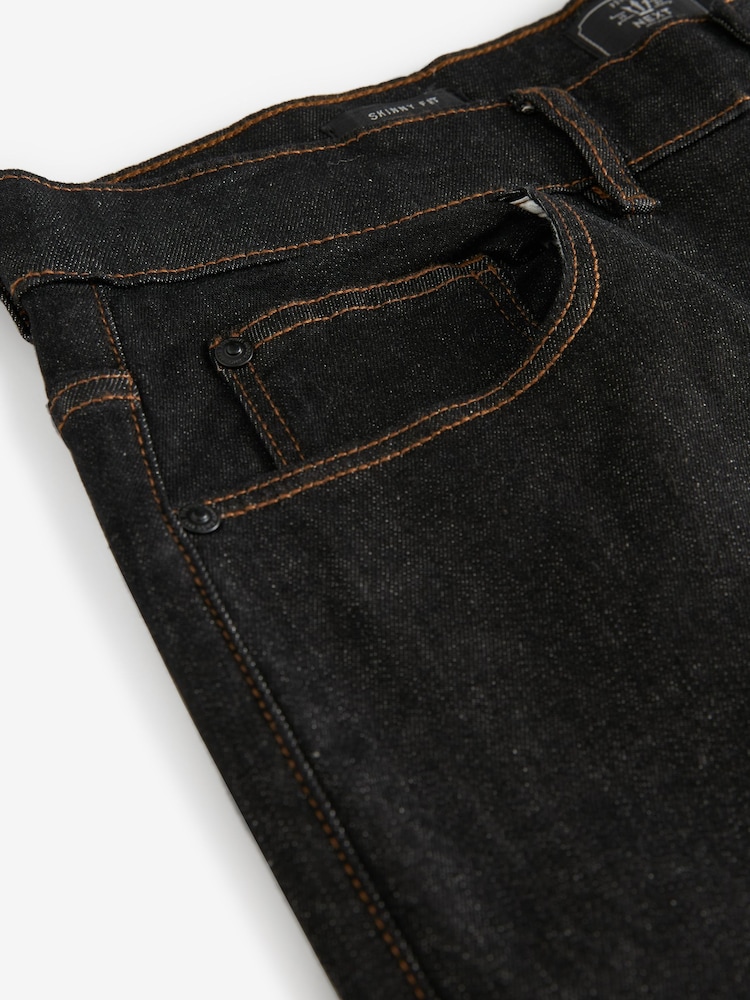 Black Rinse Skinny Fit Classic Stretch Jeans - Image 6 of 9