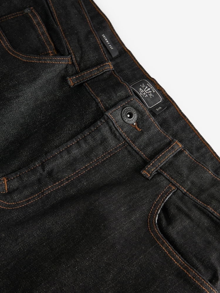 Black Rinse Skinny Fit Classic Stretch Jeans - Image 8 of 9
