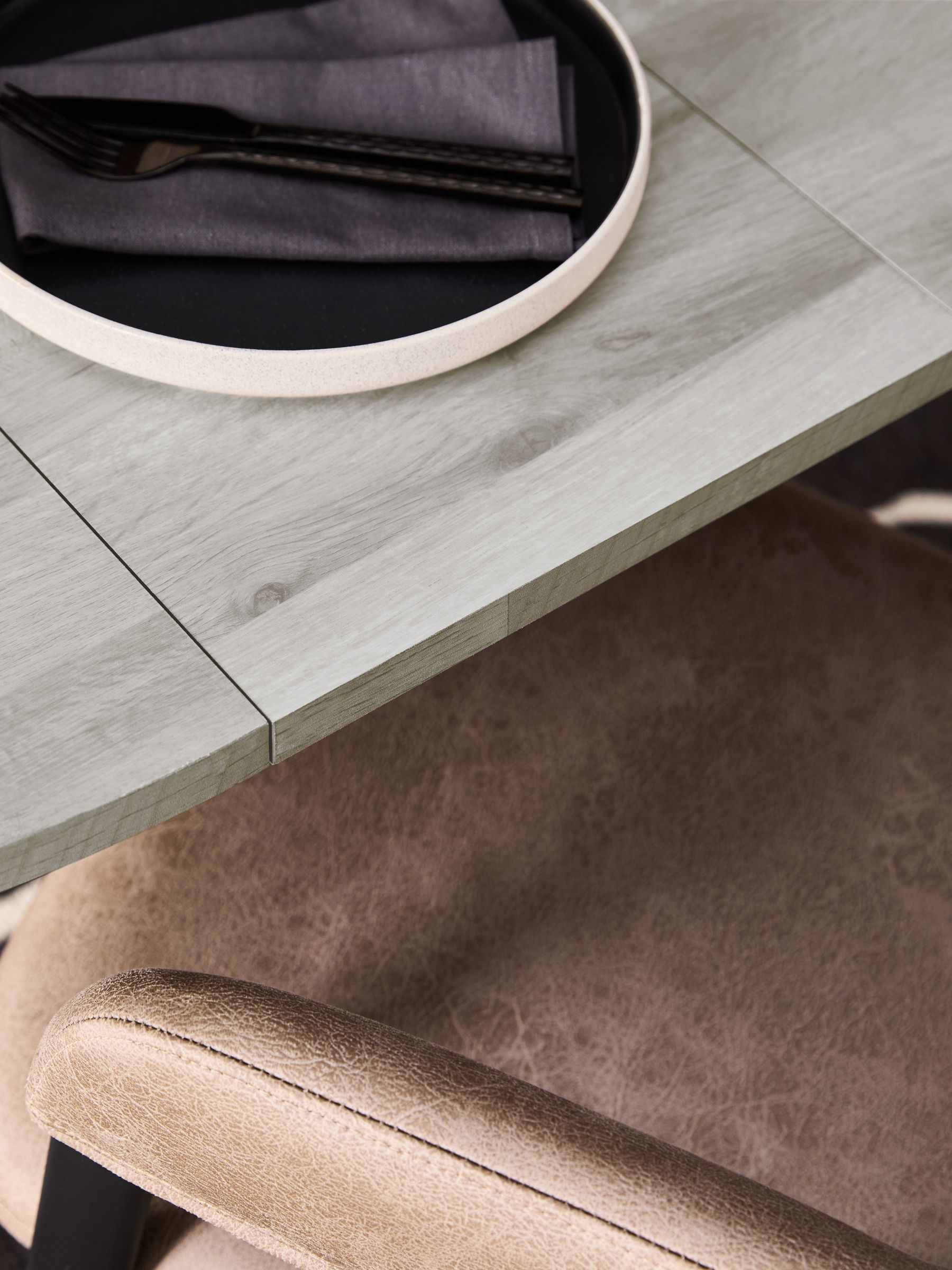 Buy Grey Bronx Oak Effect Round 4 to 6 Seater Extending Dining Table ...