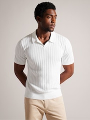 Ted Baker White Botany Regular Open Collar Polo Shirt - Image 1 of 6