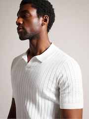 Ted Baker White Botany Regular Open Collar Polo Shirt - Image 2 of 6