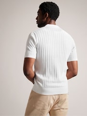 Ted Baker White Botany Regular Open Collar Polo Shirt - Image 5 of 6