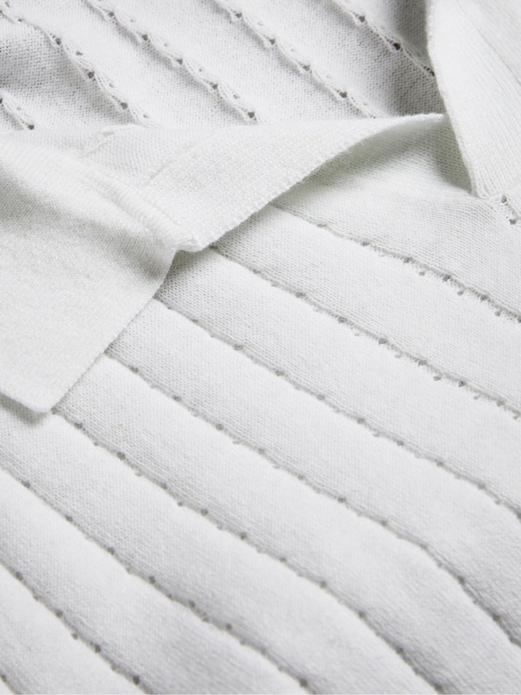 Ted Baker White Botany Regular Open Collar Polo Shirt - Image 6 of 6