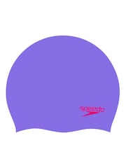 Speedo Purple Junior Plain Moulded Silicone Swimming Cap - Image 1 of 2