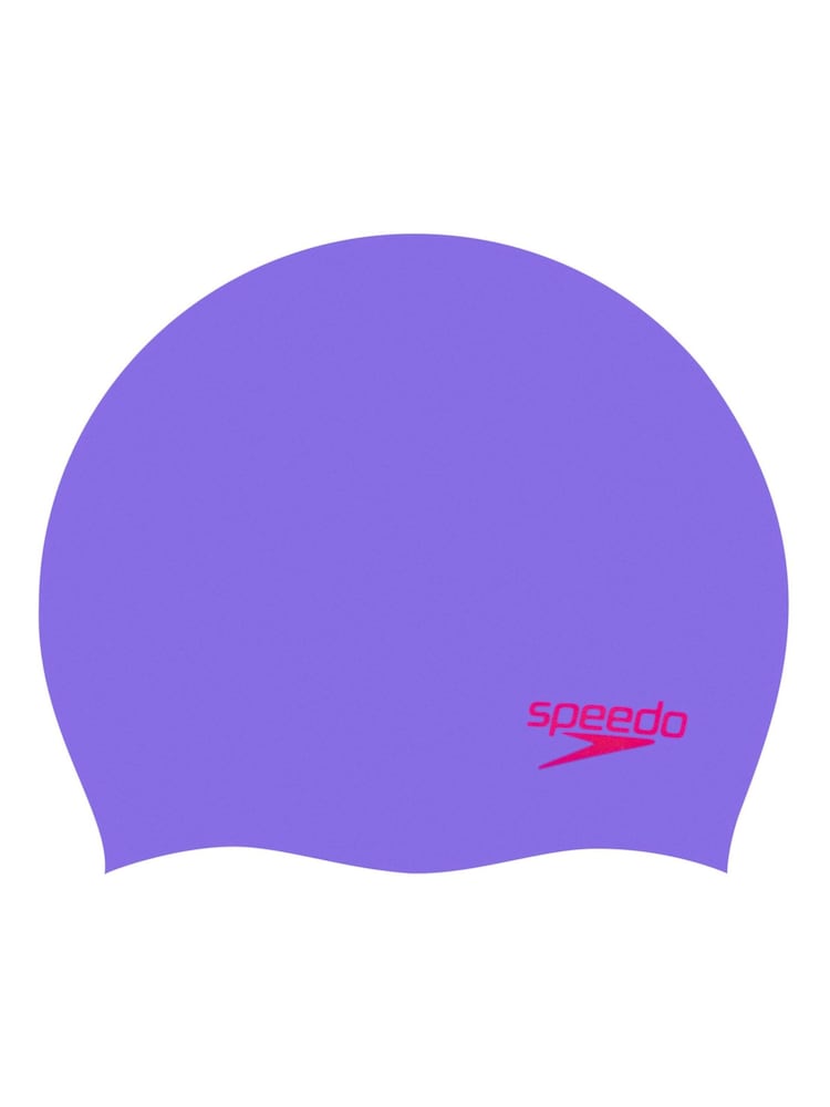 Speedo Purple Junior Plain Moulded Silicone Swimming Cap - Image 1 of 2