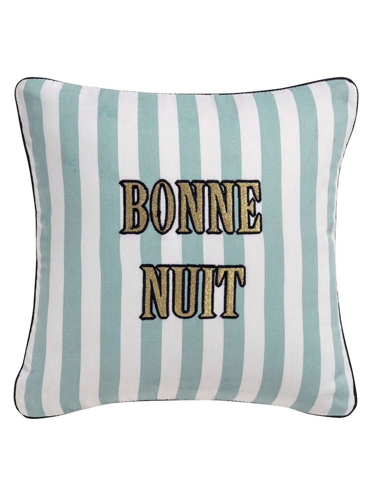 Yvonne Ellen Blue Kids Embroidered Cushion - Image 2 of 2