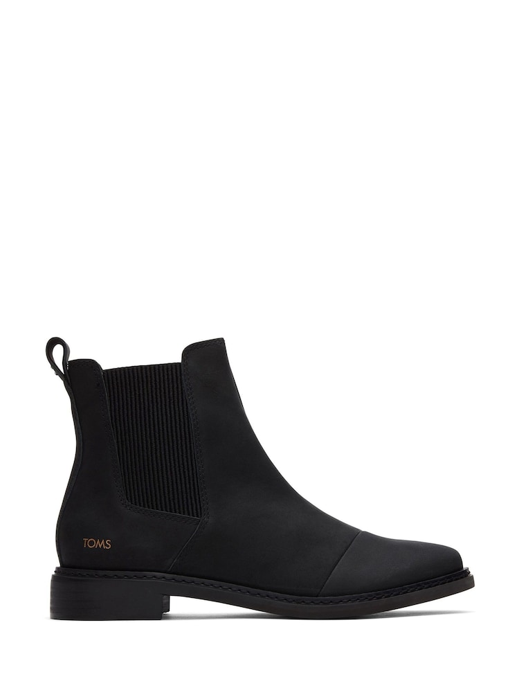 TOMS Charlie Black Leather Chelsea Boots - Image 2 of 11 TOMS Charlie Black Leather Chelsea Boots - Image 2 of 11