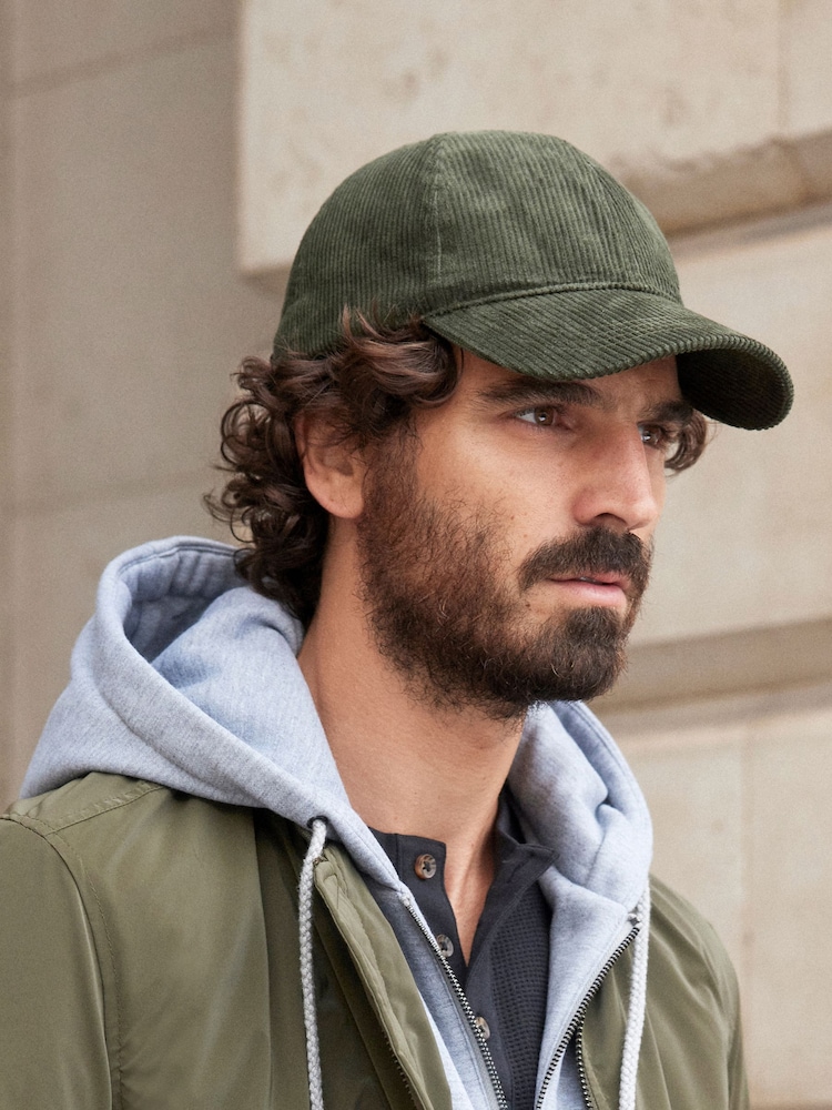 Khaki Green Corduroy Cap - Image 1 of 4