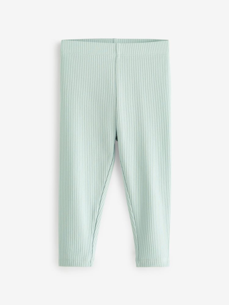 Pastel Ditsy Rib Jersey Leggings 5 Pack (3mths-7yrs) - Image 2 of 7