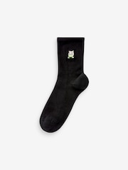 Cat Faces Embroidered Motif Ankle Socks 4 Pack - Image 2 of 5